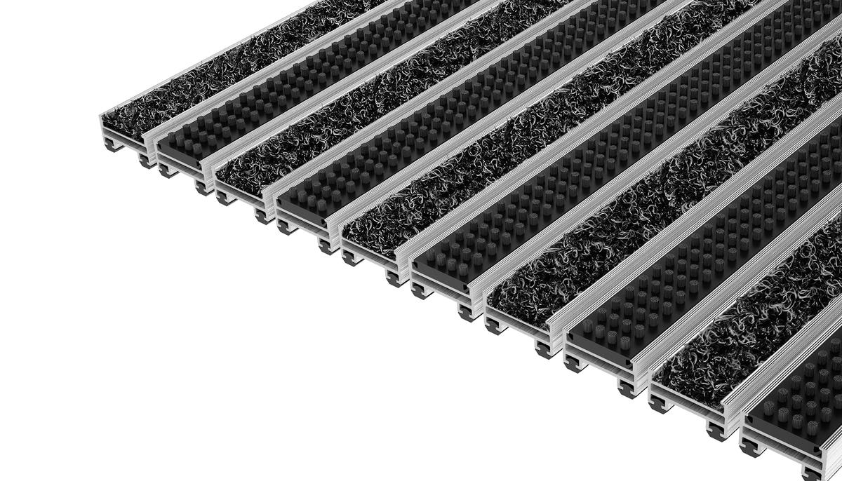 Tapis D'entrée Top Clean Top Clean Trend 17 Avec Wave Insert Et Profilé Brosses