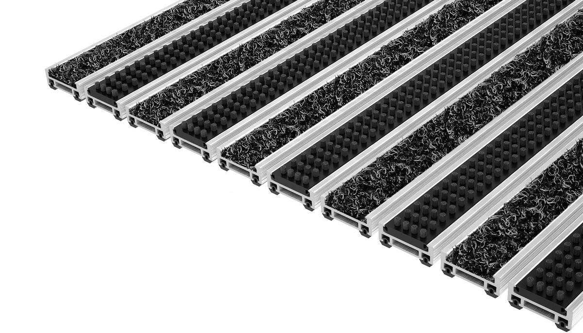 Tapis D'entrée Top Clean Top Clean Stabil 12 Avec Wave Insert Et Profilé Brosses