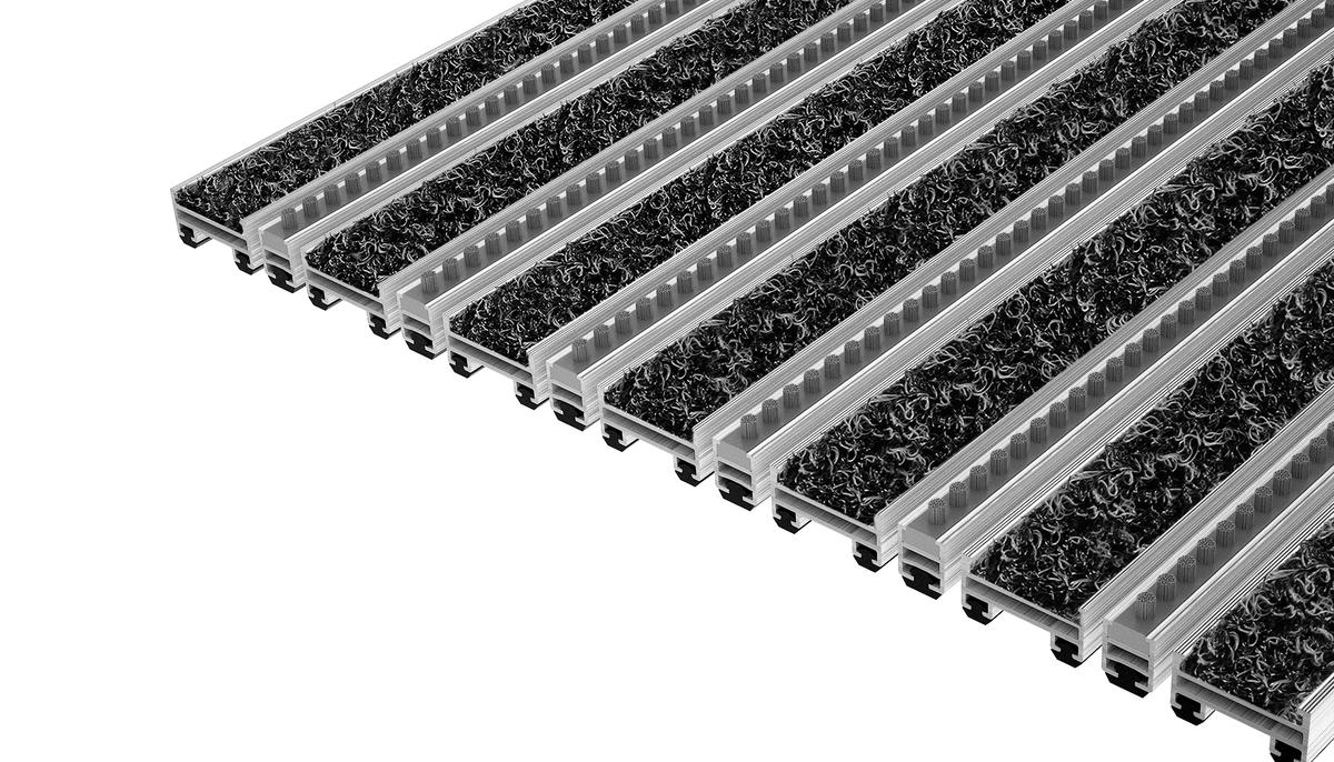 Tapis D'entrée Top Clean Top Clean Trend 17 Avec Wave Insert Et Rangée De Brosses