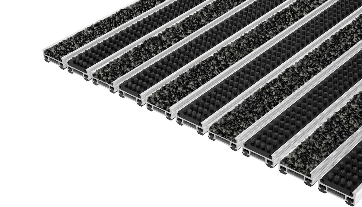 Tapis D'entrée Top Clean Trend 12 Avec Pulse Insert Et Profilé Brosses